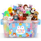 Gluaintdux 24 Pack Mini Plush Animal Toys Bulk, 3 Inch Small Stuffed Animals Bulk with Hanging Loops, Mini Plush Keychains for K