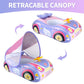 Swimbobo Inflatable Toddler Pool Float with Adjustable Canopy - Princess Pink, PVC for Kids 1-4 Years Old