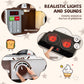 HONEY JOY Corner Play Kitchen, Toddler Wooden Toy Kitchen Set w/Lights, Coffee Maker, Microwave, Sink, Faucet, Little Chef Prete