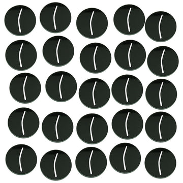 Litko Paper Miniature Bases | Round | Circle | Slotted Paper Figure Holder | Compatible With Dungeons And Dragons | Game Card Stands (3Mm Black Acrylic, 25Mm)