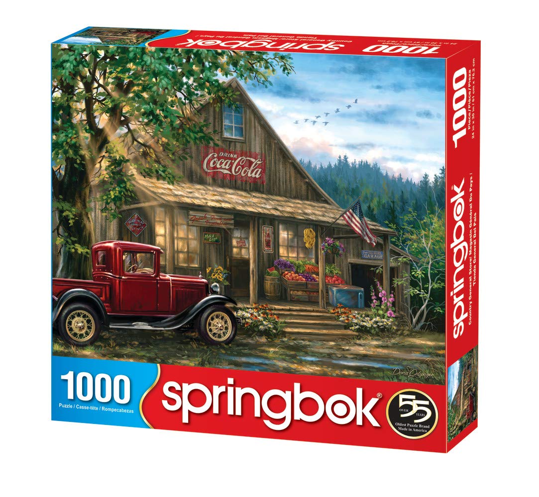 Springbok 1000 Piece Jigsaw Puzzle - Country General Store, Multi, Engineered Wood, Model 33-10900, Made in USA