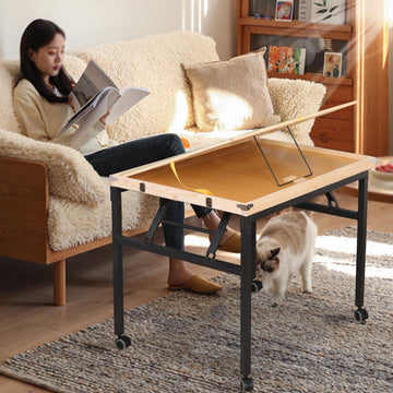 Joypcstable Puzzle Table 1500 Piece, 3-Angle Adjustable Jigsaw Puzzle Table With Drawers, Portable Puzzle Table With White Legs