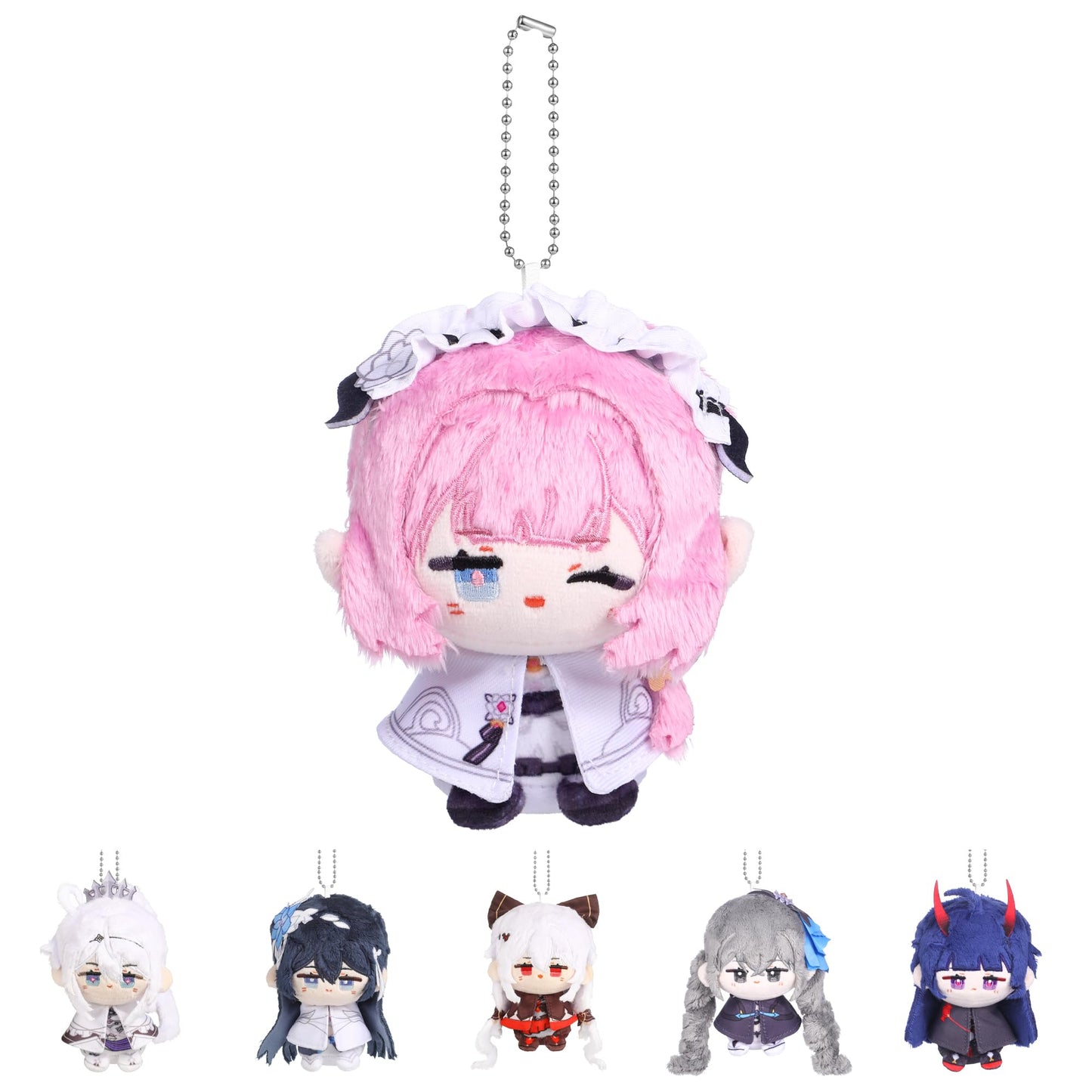 UTIEHD Anime Game Character Backpack Keychain Charm  Cute 4 Inch Collectible Figure  Compact Size for Bags and Keys for Fans (Elysia)