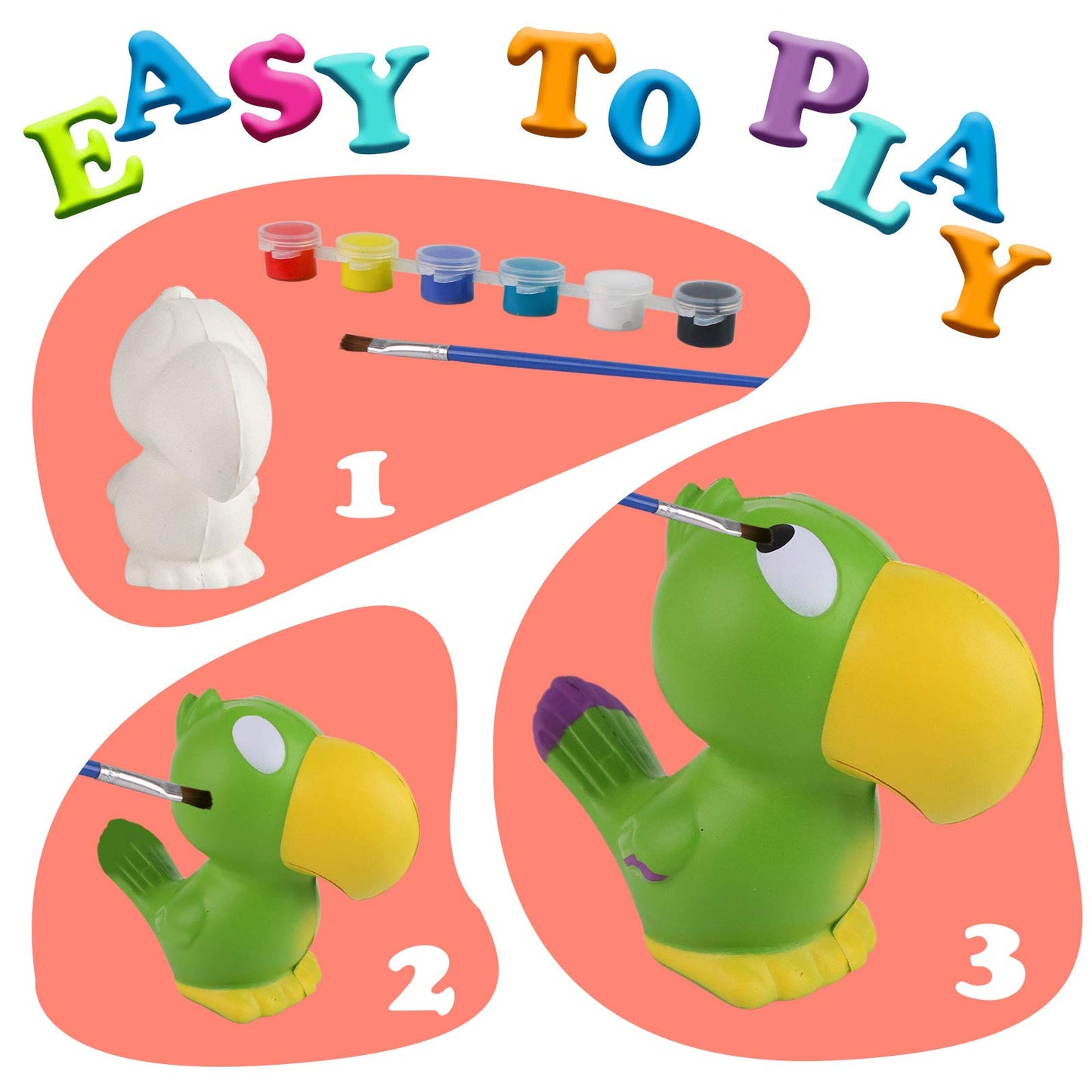 Lovestown Squishies Painting Kit, 6 Pcs Diy Animal Squishies Making Squishies Kit Paint Your Own Squishies For Birthday Gifts