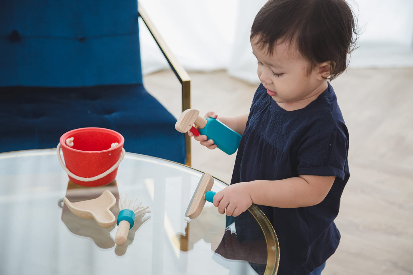 Plantoys Pretend Play House Cleaning Set (3498) | Sustainably Made From Rubberwood And Non-Toxic Paints And Dyes