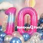Rainbowq Party 10 Balloon Number 40 Inch For Boy Or Girl Big Starry 0-9 Foil Mylar Large 10 Number Balloons Happy 10Th Birthday