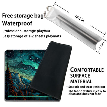 Malqiqi Playmat For Mtg, With Free Storage Bags,Game Mat 24 X 14 Inches, Tcg And Board Game Mat For Cards,Mousepad Desk Mats (With Zones,Magic Mat 1)