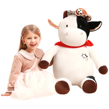 Ikasa Giant Cow Stuffed Animal Plush Toy,30'' Big Large Jumbo Soft Toys,Cute Huge Size Fat Fluffy Plushy Plushie,Gifts For Kids
