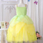 Axaxa Princess Tiana Costume For Girls - Princess And The Frog Dress With Accessories