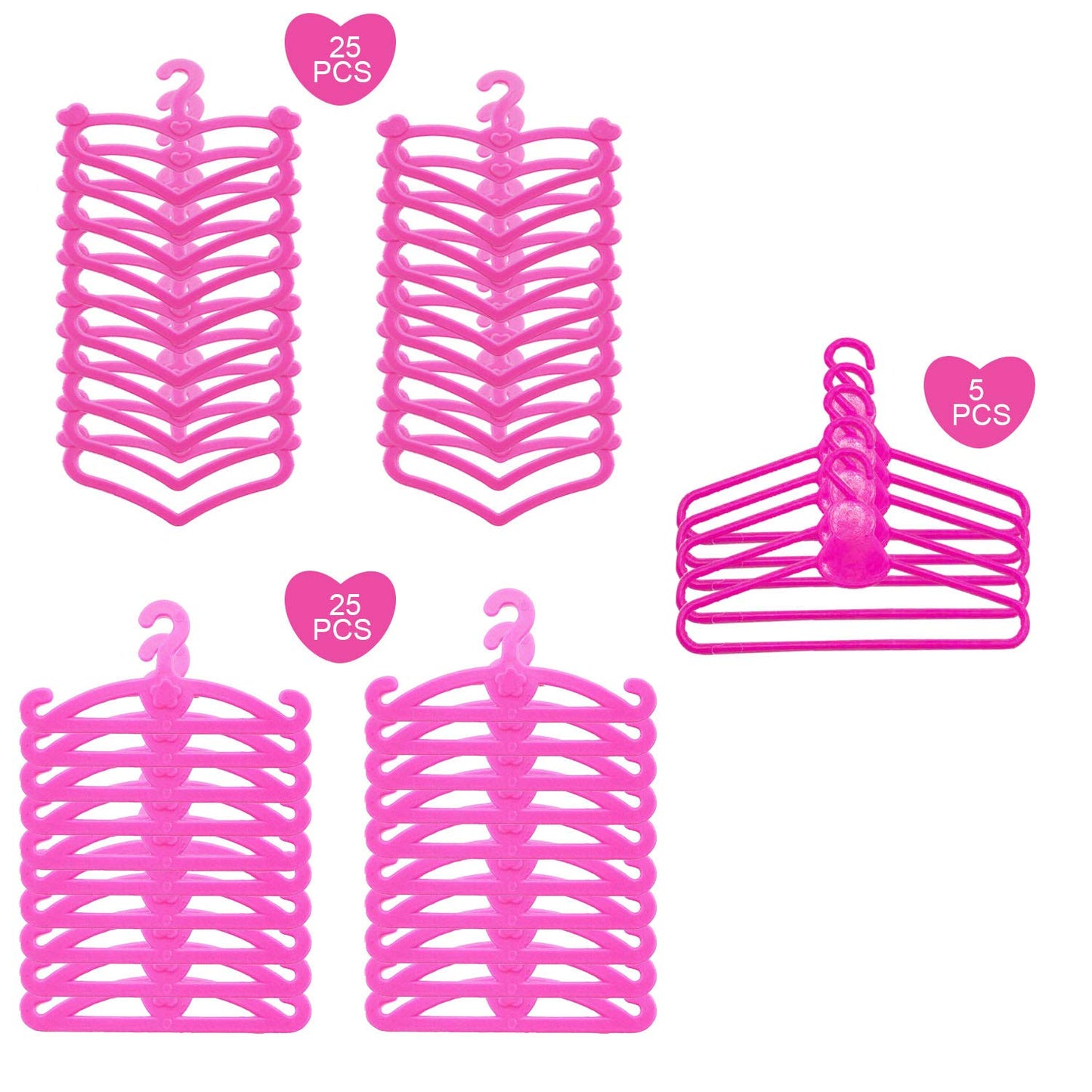 Highfun 55Pcs Doll Hangers For Doll Clothes Doll Accessories For 12 Inch Dolls 1 Display Rack For Show Doll Clothes