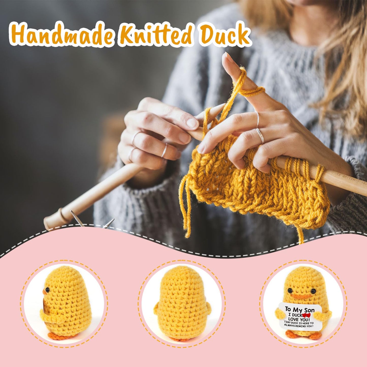 Mbl Birthday Gifts For Son From Mom - I Duck Love You, Handmade Crochet Knitted Duck To My Son Birthday Graduation Stocking Stuf