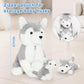 Muiteiur Dog Stuffed Animal Soft Plush Husky Zippered Belly Inside With 2 Cute Baby Puppy Great Gift Set For Kids, 16Inch