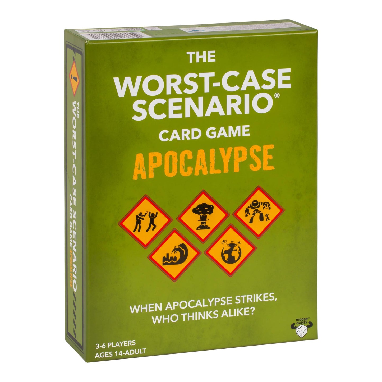 MOOSE GAMES The Worst-Case Scenario Card Game Apocalypse | Match How Players Rank Five Apocalyptic Scenarios from Bad to Worst | Score Points and Win! for Ages 14 to mature-themed for 3 to 6 Players