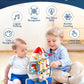 Gleamkid Baby Space Rocket Wooden Activity Cube Montessori Toys, 6-In-1 Sensory And Educational Learning Toys With Bead Maze Aba