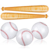 Durony 5 Pieces Inflatable Baseball Set Including 2 Piece 31.5 Inch Baseball Bat Inflates 3 Piece 5.5 Inch Beach Baseball Sports
