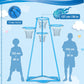 Raylinyee Kids Basketball Hoop Portable Basketball Stand Toys Basketball Indoor Outdoor, Portable Basketball With 4 Hoops At Var
