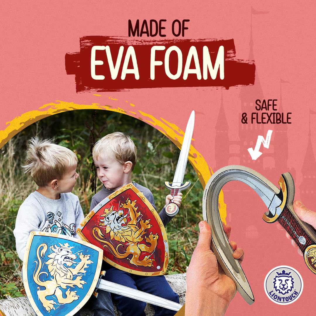 Liontouch - Noble Knight Foam decorative replica blades & Shields For Two Kids  Blue/Red - Age 3-8 years | Durable & Safe Foam Medieval Toy Set |  & Battle Accessories For Pretend Play  Dress Up & Knight Costumes