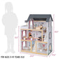 Lil' Jumbl Jumbl Kids Wooden Dollhouse, 17-Piece Accessories & Furniture Are Included, With Balcony & Stairs, 3 Story Easy To As