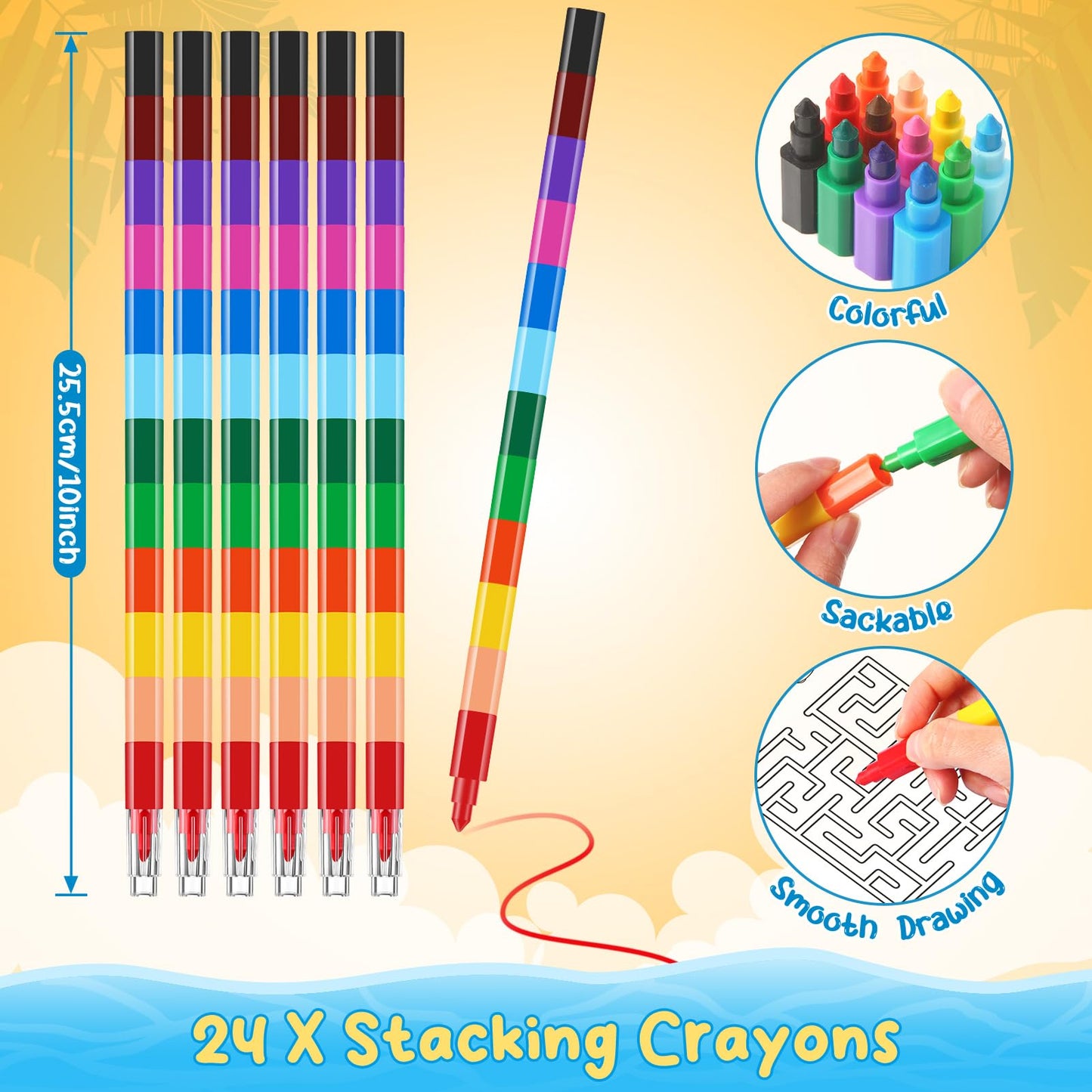 24 Summer Coloring Books With 24 Stacking Crayons Beach Flamingo Watermelon Fruit Birthday Party Favors Mini Drawing Book Bulk F