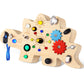 Mindpal Busy Board, Montessori Toys For 3 Year Old, Baby Sensory Toys For Toddlers With 12 Led Light,Wooden Toddler Busy Board B