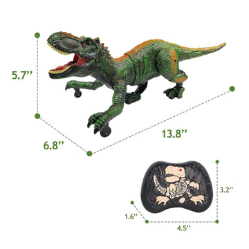 Remote Control Dinosaur Toys for Kids 3-5  5-7  8-12  10-12  Electronic RC T Rex Dino Robot Toy for Boys  Top Christmas & Birthday Gifts for 6 7 8 9 10 11 & 12 Year Old Boys (Color: Green)