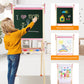 YOHOOLYO Kids Easel Wooden Children Art Easel Paper Roll,Double Sided Magnetic Whiteboard Chalkboard Dry Eraser Adjustable Heigh