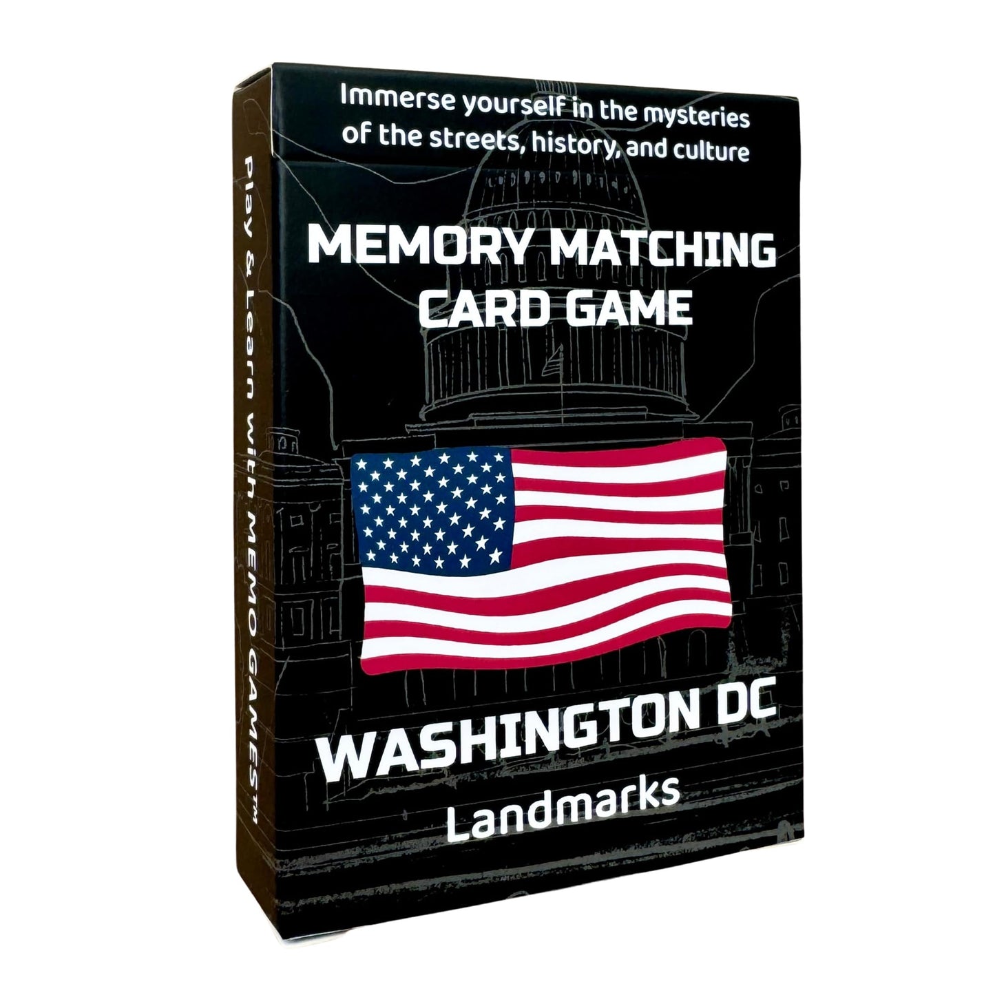 Memo Games Memory Matching Card Game - Washington, D.C. Landmarks - Fun & Educational Family Concentration Game For Teens, Adult