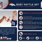 Babyfanatic Wood Rattle 2 Pack - Nfl Denver Broncos - Officially Licensed Baby Toy Set