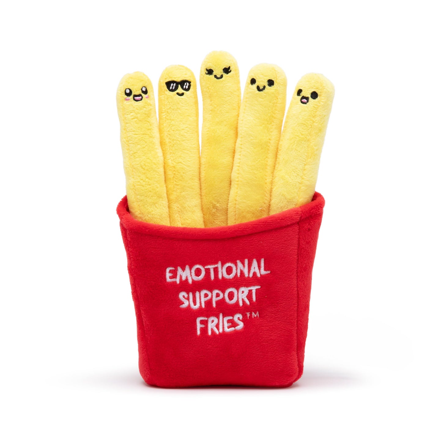 WHAT DO YOU MEME? Emotional Support Fries Plushies Set - 5 Cuddly Toys in Yellow, Red, White, Black - One Size, Model ESF504