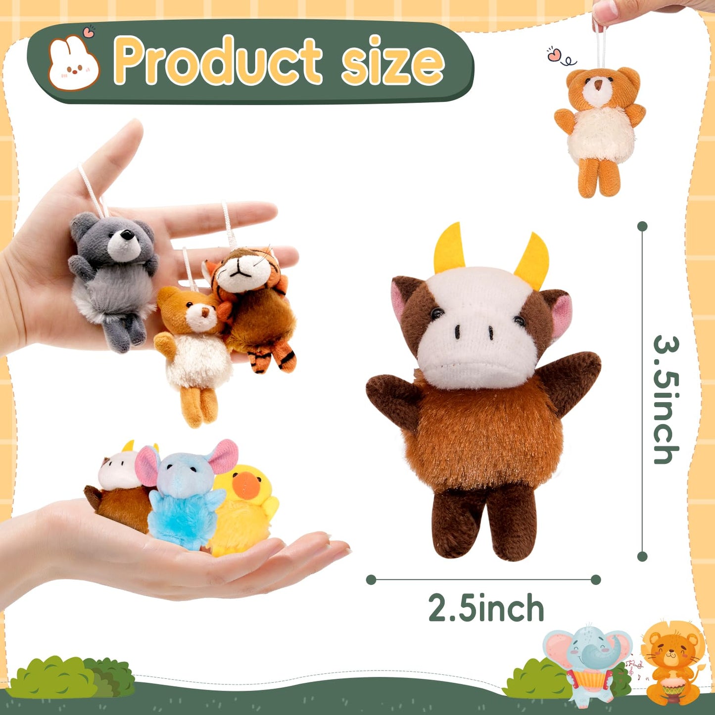 Joyrapt 24 Pack Small Stuffed Animals Bulk Gifts For Kids (2.3/2''-2.5/3.5'' Each), Party Favors Toys For Girls, Easter Basket S