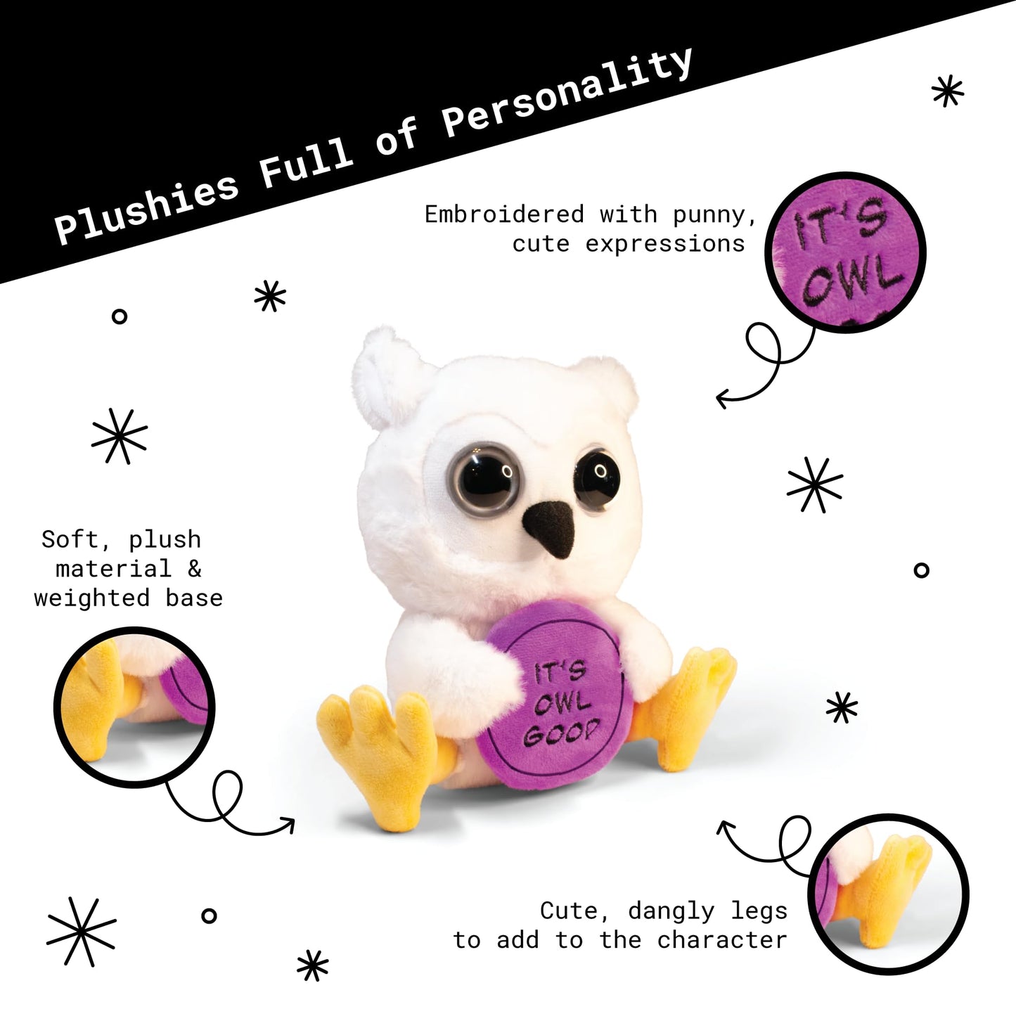 Punchkins Owl Plushie - It'S Owl Good Sassy Plush, Gift For Animal Lovers, Cute Plush Toy For Gifting