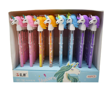 Asera Unicorn Fancy Pencils Push Pencils Black Ink Color For Kids Birthday Return Gifts Party Favors Take Away Gifts (Pack Of 24