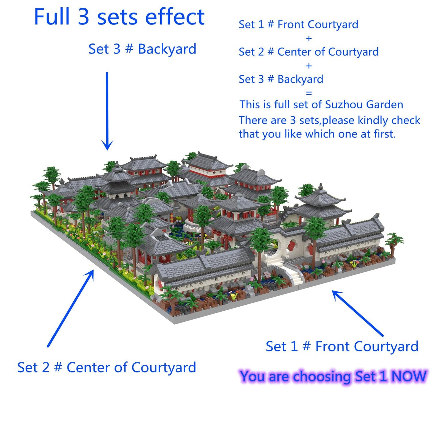 Kadablk Architecture Chinese Style Of Suzhou Garden,Set 1 Front Courtyard, Micro Block,Classical Famous Building Block Set,4222 Pcs For Adults And Teens