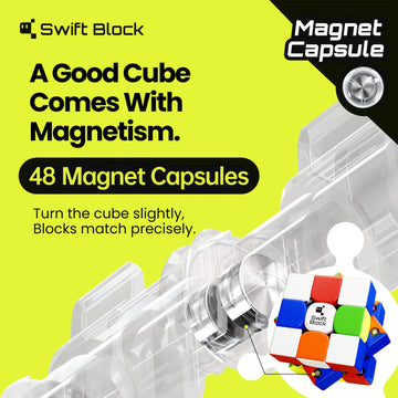 Swift Block 355S Magnetic 3x3 Speed Cube  48 Magnets Classic Magic Cube Original Stickerless Fast Smooth Great Corner-Cutting Solving Puzzle Game Brain Toy for Kids and mature-themed