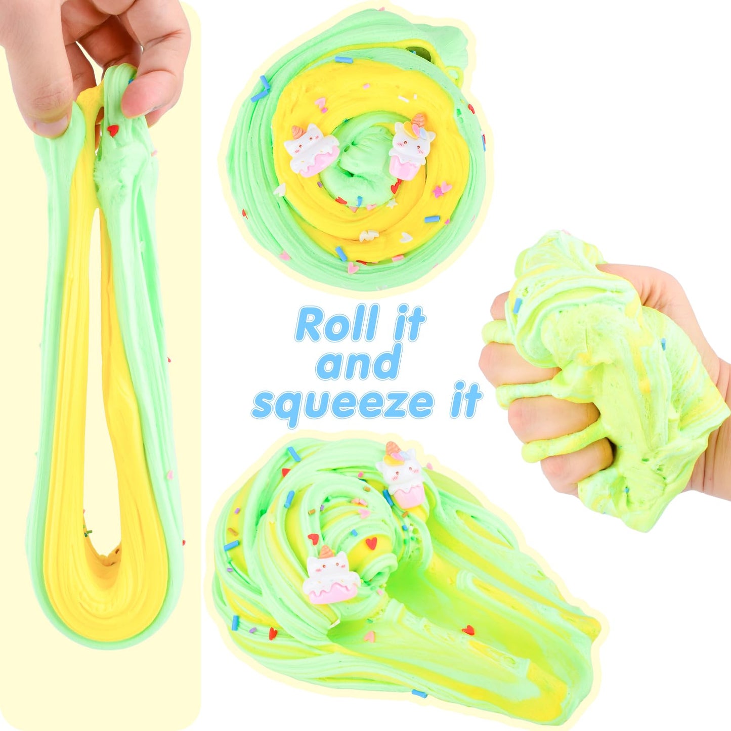 6 Pack Butter Slime Kit  with Unicorn Slime Add Ins  Soft Non-Sticky  Butter Slime Party Favor for Girls & Boys  Classroom Rewards  Stress Relief Toy  Birthday Gifts for Kids