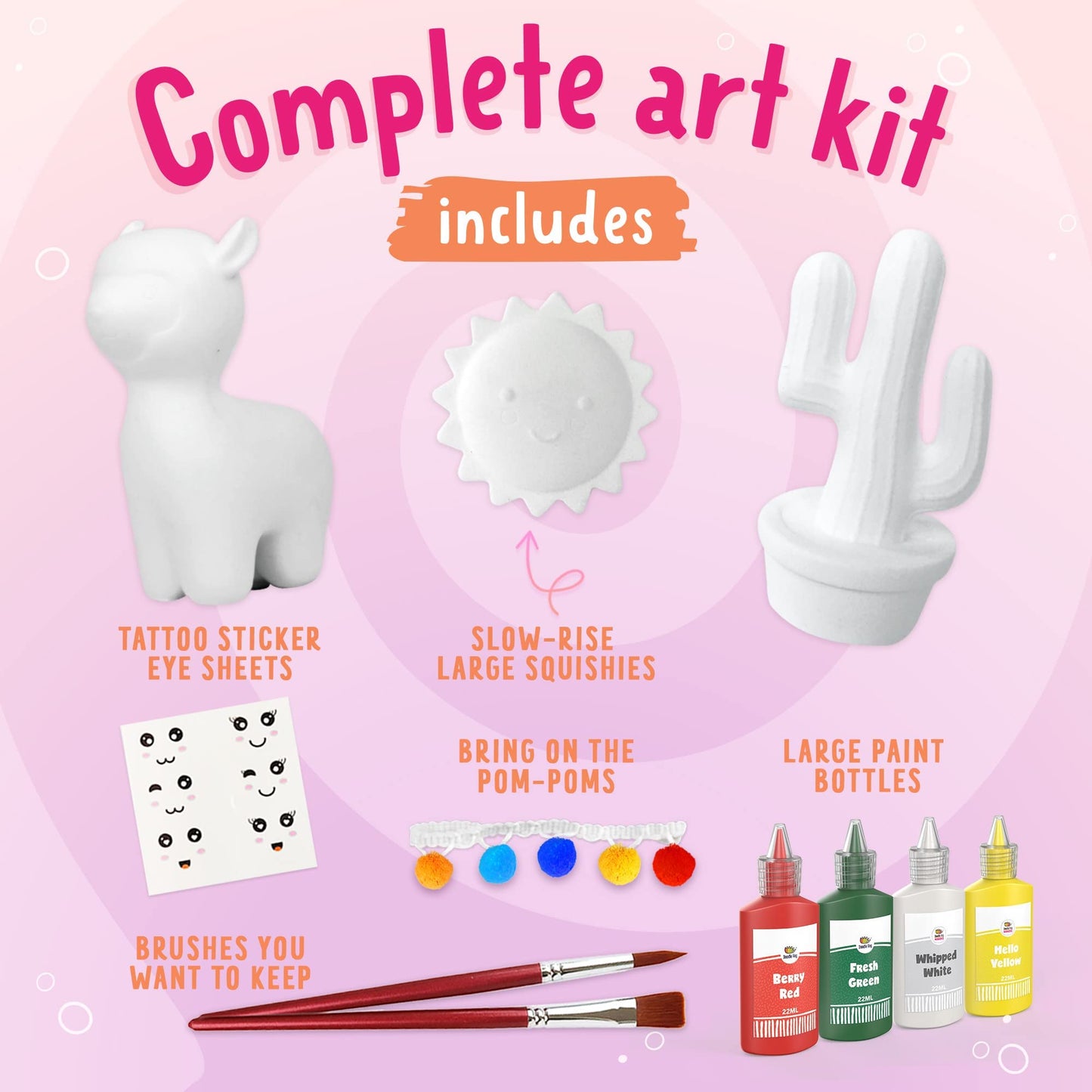 Doodle Hog Alpaca Squishy Paint Set For Kids Ages 8-12, Alpaca Diy Kits, Gifts For Girls 8-10, Arts And Crafts For Kids, Paint Your Own Squishies Kit
