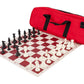 Deluxe Chess Set Combination - Triple Weighted - By Us Chess Federation (Red)