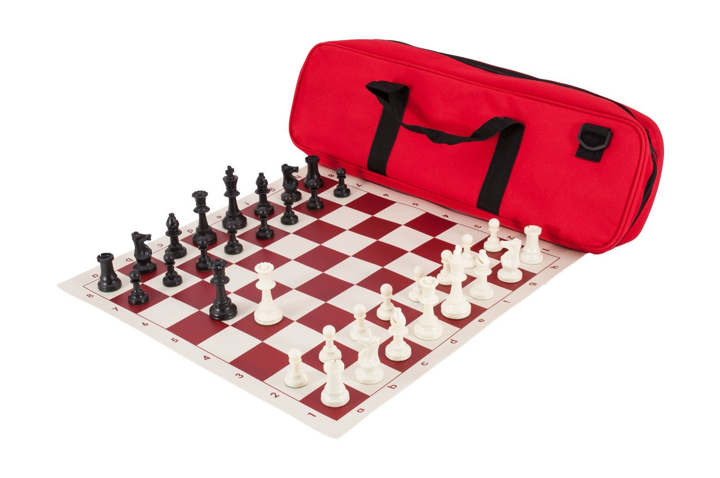 Deluxe Chess Set Combination - Triple Weighted - By Us Chess Federation (Red)