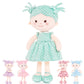 Onetoo Plush Rag Doll My First Baby Doll Soft Baby Doll For Girls Sleeping Cuddle Buddy Doll Wear Green Dress White Polka Dot 14'(Milly Series)