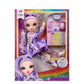 Rainbow High Sparkle and Shine Viola Doll 28 cm, Purple, Plastic, Model 427810-INT, Liquid Glitter Effect for Kids 4-12 Years Old