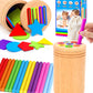 Learning Color Sorting Toys For Toddlers,Wooden Montessori Toys For 1 2 3 Year Old,Color & Shape Sorting Sensory Matching Games,Fine Motor Skills Sensory Toys For 1+ Year Old Baby Boys Girls Gifts