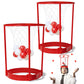 Novelty Place Head Basketball Hoop Party Game Set for Kids & Adults - Adjustable Basketball Headband with 20 Balls - Red & White
