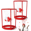 Novelty Place Head Basketball Hoop Party Game Set for Kids & Adults - Adjustable Basketball Headband with 20 Balls - Red & White