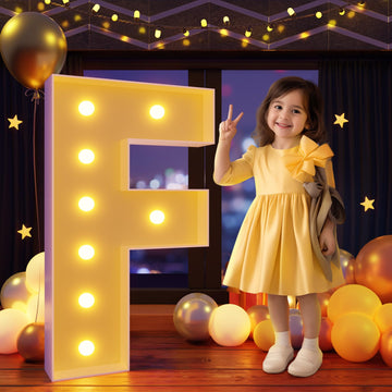 Imprsv 3Ft Marquee Light Up Letters F, Large Light Up Letters, Big Marquee Letters For Party Decorations Baby Shower Anniversary