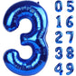 Large Navy Blue 3 Number Balloon 40 Inch, 3 Three Wednesday Birthday Balloons,3Rd 13 30 31 33 53 Birthday Party Decorations, Blu