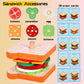 Montessori Toys For 3+ Year Old, Wooden Sandwich Stacking Food Toys For Toddlers 3 4 5, Preschool Learning Activities Fine Motor