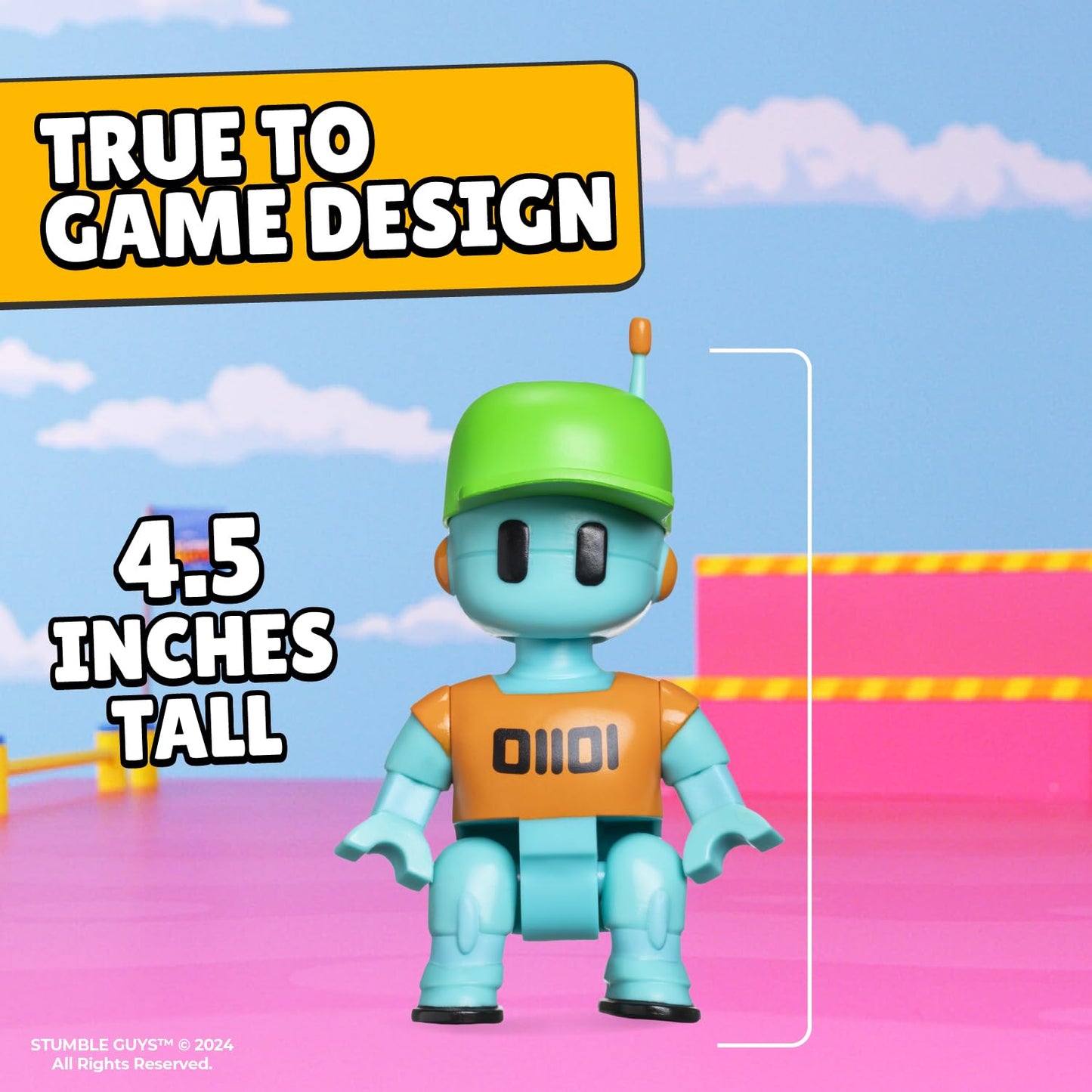 Stumble Guys Series 2 | Articulated Action Figure - 4.5 Collectible Toy | 1-Pack Window Display Box with Hidden Stickers | 4 Unique Characters to Collect (Robot Guy)
