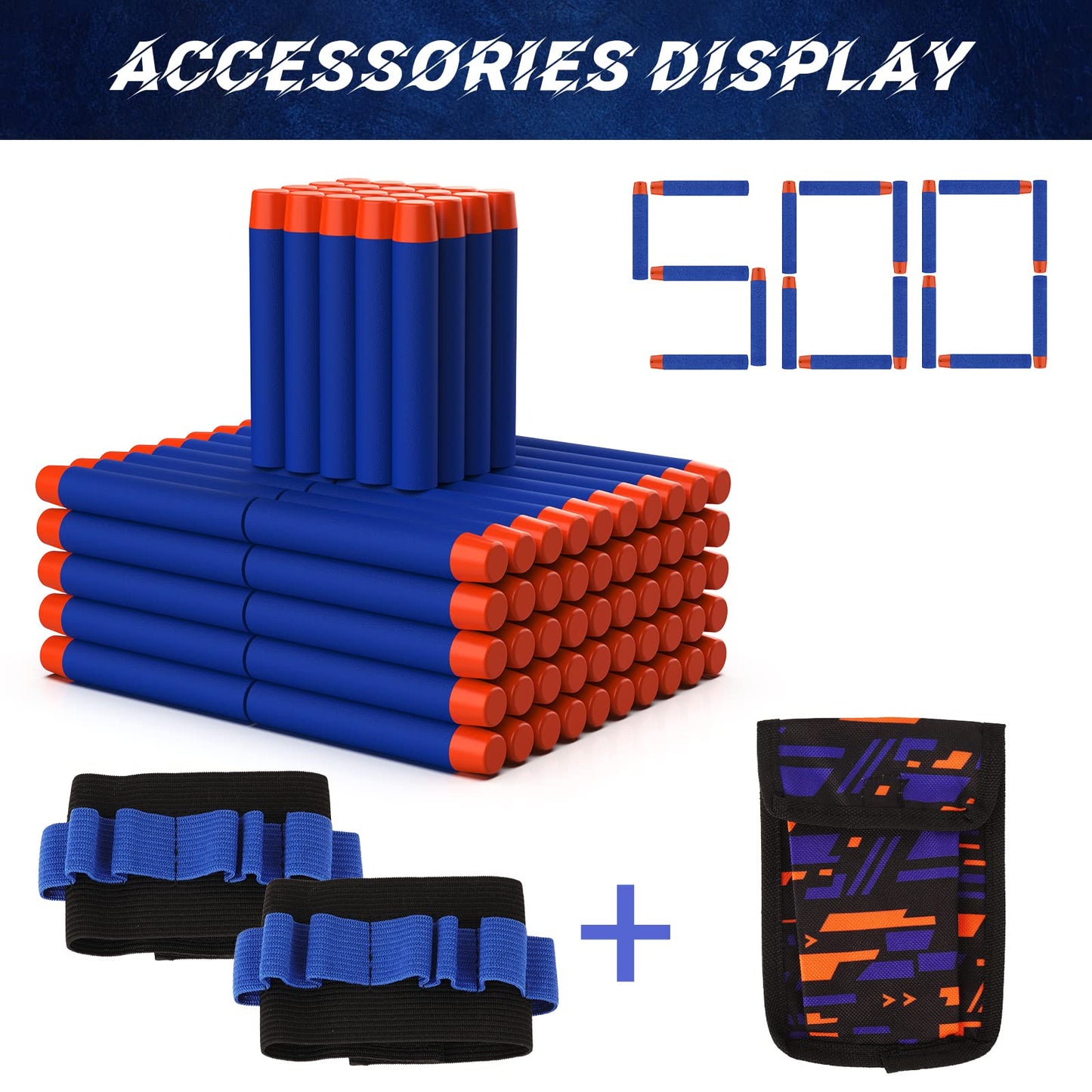 Tudaymol Nerf Bullets 500 Official Dart For Nerf N-Elite Series Refill Darts Foam Bullets Ammo Packs - Compatible With All Elite