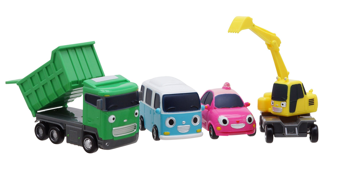 Tayo the Little Bus Mini Cars Set 2 - Special Friends Series, Small, Plastic, Green/Pink/Yellow