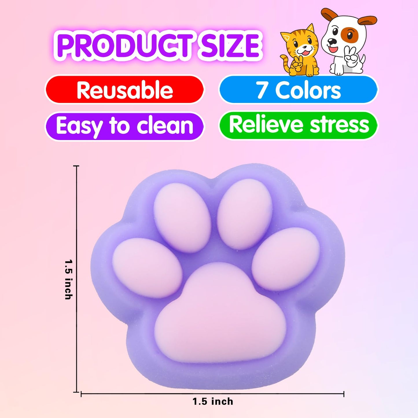 24 Pcs Squishies, Mini Cat Paw Squishy Squeeze Toys Party Favors For Kids 4-8 8-12 Goodie Bag Treasure Box Classroom Prizes East